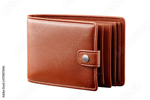 Classic brown leather wallet with multiple slots