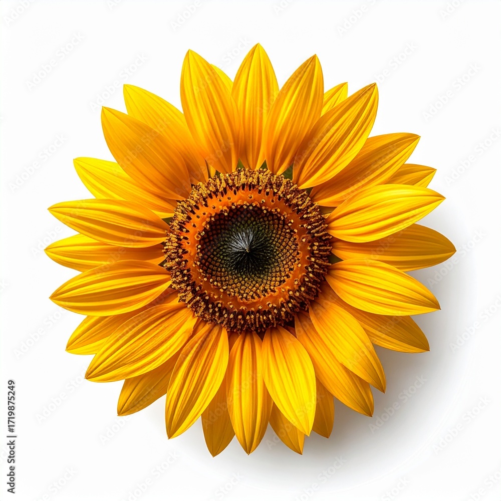 Obraz premium Vibrant Sunflower Bloom A Close-Up View of a Sun-Kissed Flower with Yellow Petals and a Dark Center