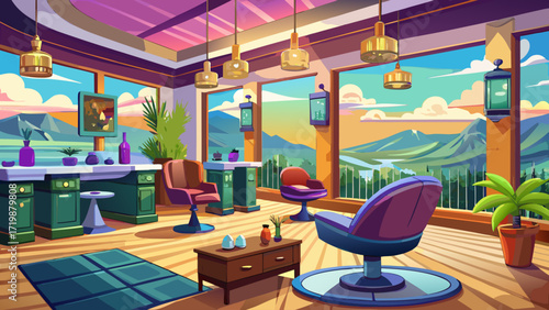 Very beautiful panorama This salon is luxurious, has panoramic views, and offers a spacious area for hair services