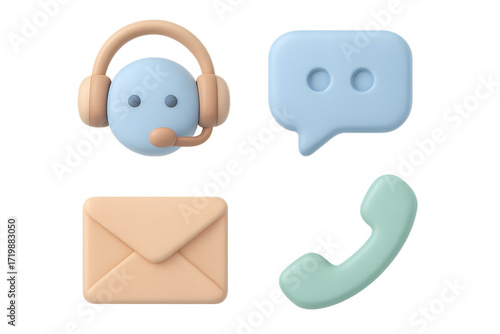 Communication and Support Icons. 