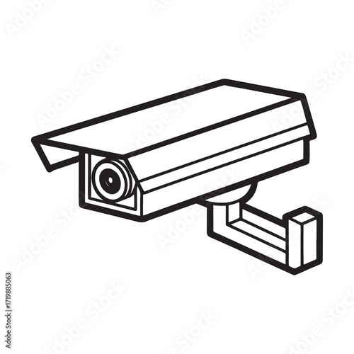 Modern surveillance CC tv camera icon with dynamic color options