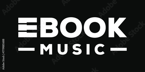 ebook music text logo design, typography ebook graphic vector