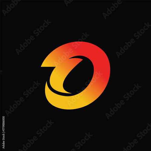 O letter logo with creative modern lightning combination