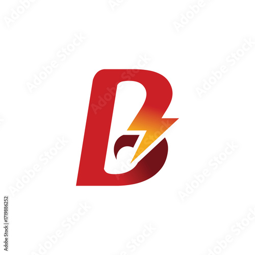B letter logo with creative modern lightning combination