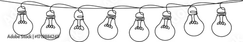 String of hanging incandescent bulbs string lights filament