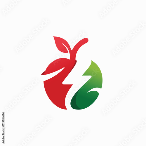 Apple logo with a lightning bolt icon symbol wrapped around it