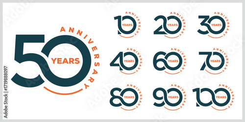 Collection of anniversary logo design. Celebration day special vector symbol icon concept	