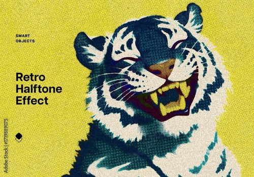 Retro Halftone Design Effect Mockup