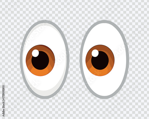 Cartoon Eyes with Brown Irises and White Sclera