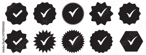 Social media and Profile Verified badge icon. Check and Approved, Accept, Instagram verified badge icon. vector illustration. Green verified badge icon vector set. green check mark icon vector set.