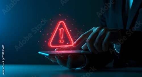 Warning Alert on Smartphone - Digital Security Concept