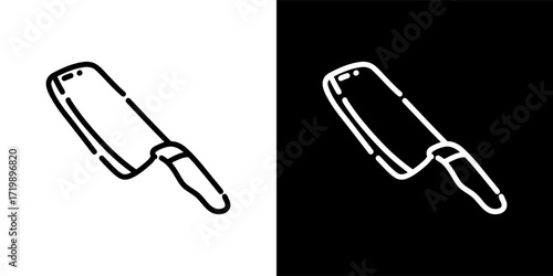 butcher knife kitchen utensils icon vector