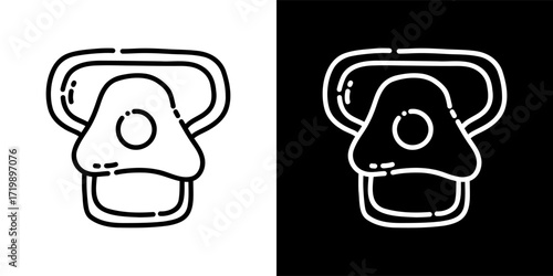 bread with fried egg vector. food icon logo