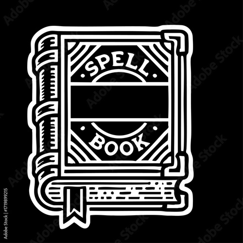 Ancient spell book with mystical design, symbol of magic, witchcraft, and hidden secrets.