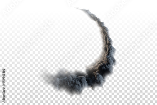 Vector aircraft trail isolated on transparent background.
