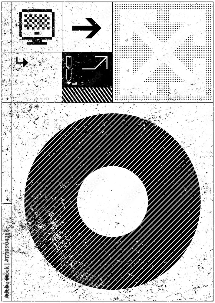 Obraz premium Large abstract textured collage with a transparent background
