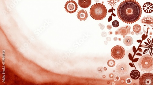 Abstract floral design featuring intricate patterns in warm tones, creating a serene backdrop