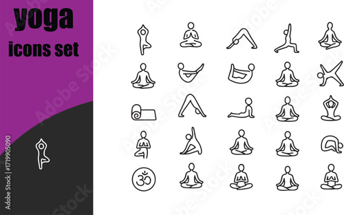 yoga icons set 