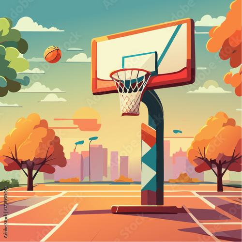 Basketball Court in City Park