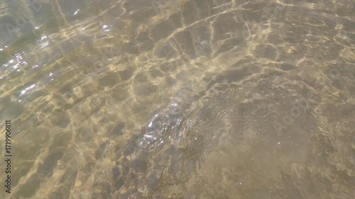 This stock video shows reflections of light on the sea.