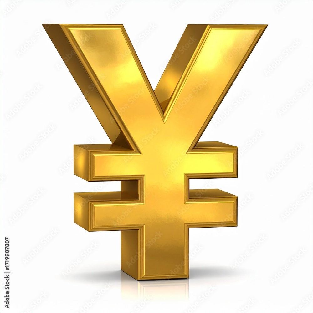 Obraz premium Golden Yen Symbol Financial Wealth and Prosperity