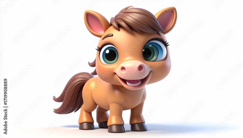 Fototapeta premium Cute cartoon horse