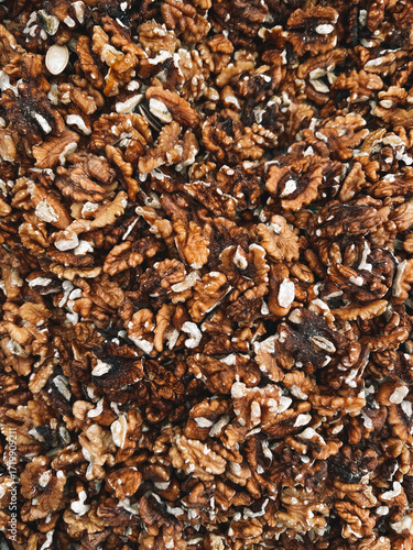 Chopped nuts close-up texture for background