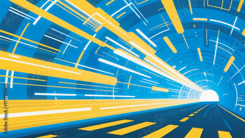 Illustration Of Fast Moving Lines Of Light In The Time Dimension Vector Design Template