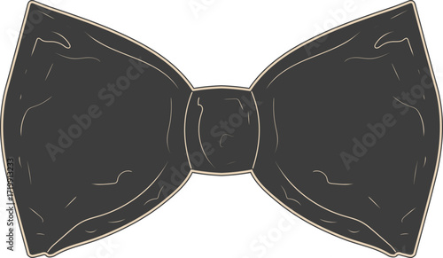 Classic Dark Gray Bow Tie with Subtle Texture and Outline.