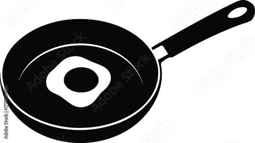 Fried Egg in a Pan silhouette Vector
