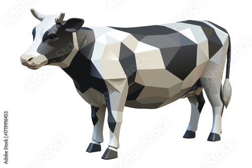 Cow in geometric shapes in 3D