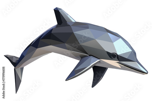 Dolphin in geometric shapes in 3D