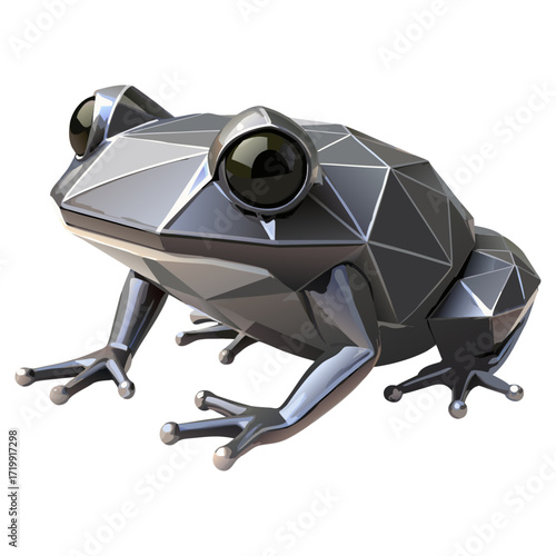 Frog in geometric shapes in 3D