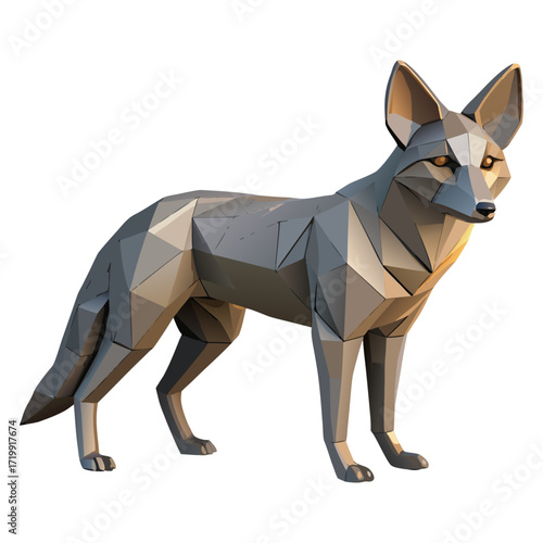 Jackal in geometric shapes in 3D