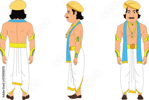 A full set of character King turnaround sheet 