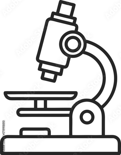 microscope outline icon – minimal science and research symbol