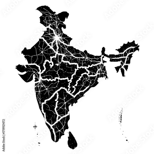 Map of India Vector image illustration