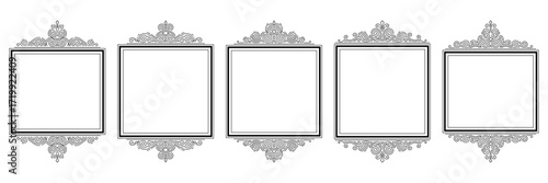 Set of line curl frames. Modern decorative linear backgrounds.