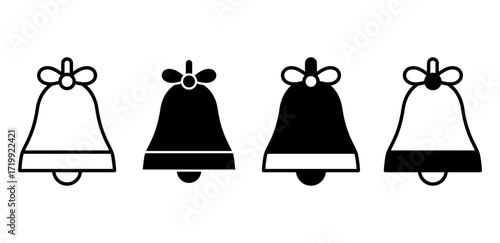 Christmas bell vector icon. Jingle bell symbol for holiday season, music, and festive decorations