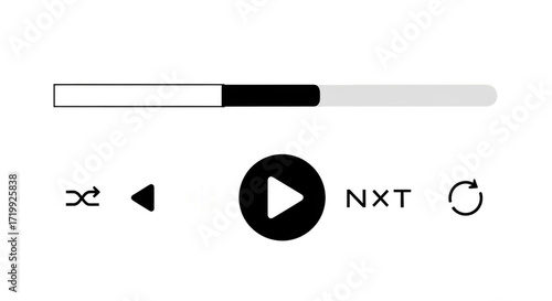 Simple music player controls glowing dark