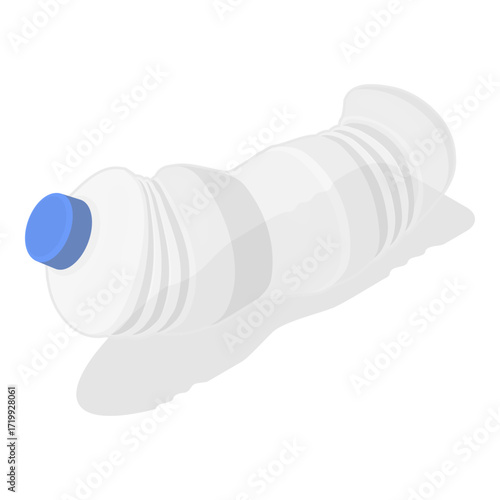 3D Isometric Flat Vector Set of Plastic Waste, Environmental Pollution. Item 12