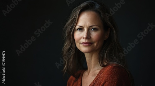 Elegant Portrait of a Woman with Natural Beauty and Warm Tones