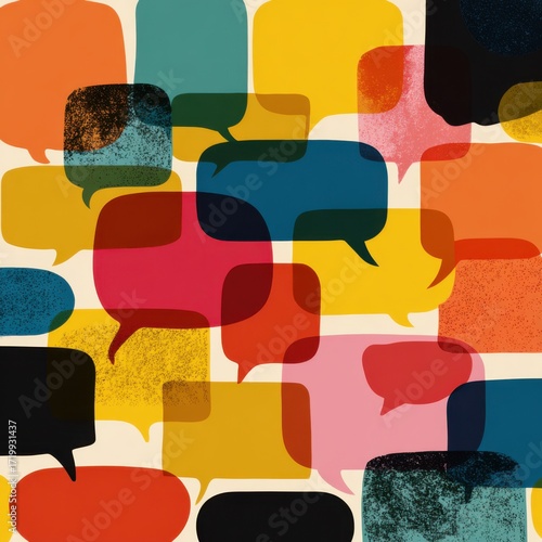 colorful speech bubbles abstract art