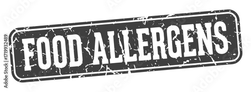 food allergens rectangular sign. food allergens stamp