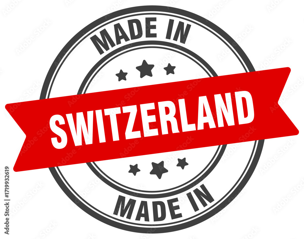 Fototapeta premium Made in Switzerland round sign. Made in Switzerland stamp.