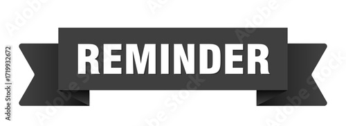 reminder ribbon isolated on transparent background. reminder ribbon