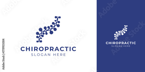 Chiropractic Logo with Abstract Backbone Vector Design