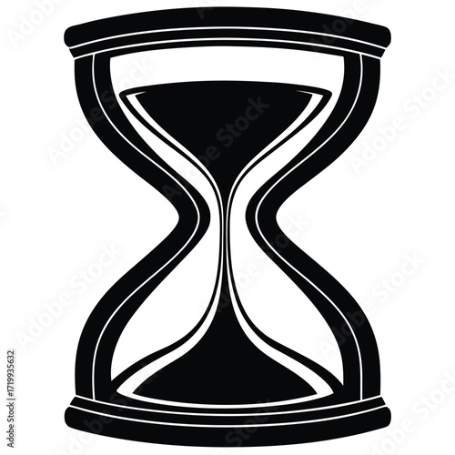 Classic hourglass silhouette symbolizing time passing flowing sand clock measurement silhouette