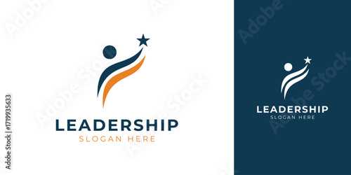 Leadership Logo with Abstract Human Figure Vector Design