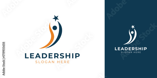 Leadership Logo with Abstract Human Figure Vector Design